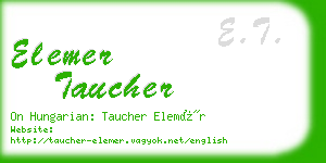 elemer taucher business card